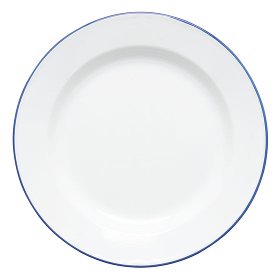 COLEMAN ESSENTIALS ENAMEL PLATE WHITE WITH BLUE RIM