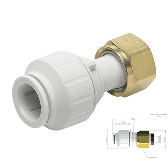 JG WATERMARK STRAIGHT TAP CONNECTOR 12MM