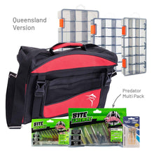  JARVIS WALKER LURE BAG MEDIUM 3 LURE BOXES AND SOFT PLASTIC LURES SUITED TO QLD