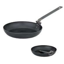  AUSSIE COOKWARE BLACK STEEL OMELETTE/PASTA FRYPAN WITH FOLDING HANDLE [SIZE:12" 305MM]