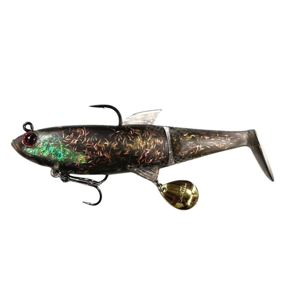 MOLIX SHAD SOFT PLASTIC SWIMBAIT LURE [SIZE:140MM 5.5" 60G COLOUR:641 SILVIS DARKSIDE]