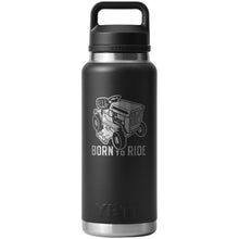  YETI RAMBLER 36OZ BOTTLE WITH CHUG CAP WITH LASER ENGRAVING [COLOUR:BLACK BORN TO RIDE]