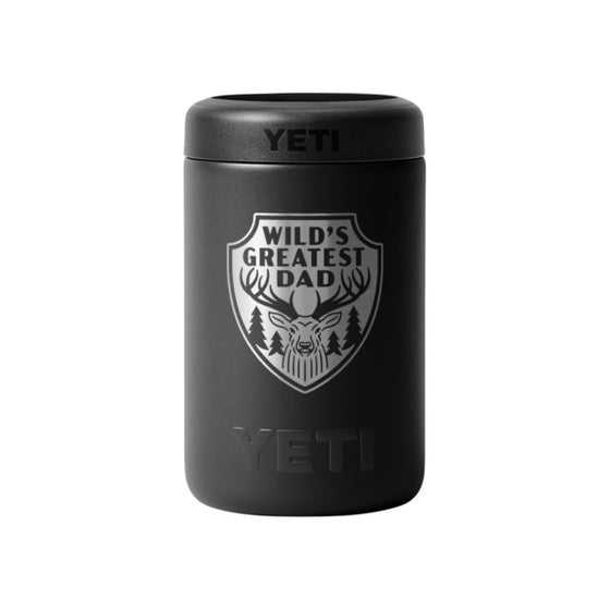 YETI RAMBLER COLSTER 2.0 WITH LASER ENGRAVING [COLOUR:BLACK WILDS GREATEST DAD]