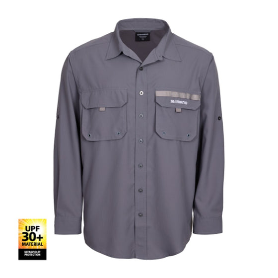SHIMANO MENS VENTED FISHING SHIRT [SIZE:X-LARGE COLOUR:GREY]