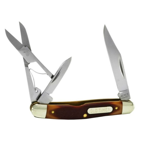 OLD TIMER 106OT GRANDAD'S 2 BLADED FOLDING KNIFE WITH SCISSORS