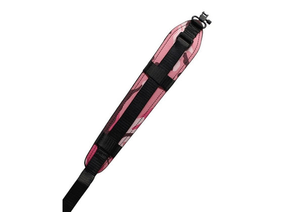 PRO-TACTICAL GUN GIRLS PANTHER PINK CAMO SLING LEATHER GUN SLING WITH QD SWIVELS SKU GS-008P