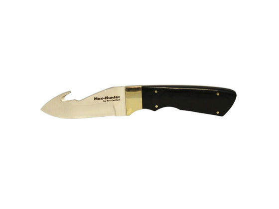 PRO-TACTICAL KNIFE GUTHOOK HUNTER 3.4 INCH BLADE WITH BLACK PAKKA WOOD HANDLE SKU KNV-GHH01