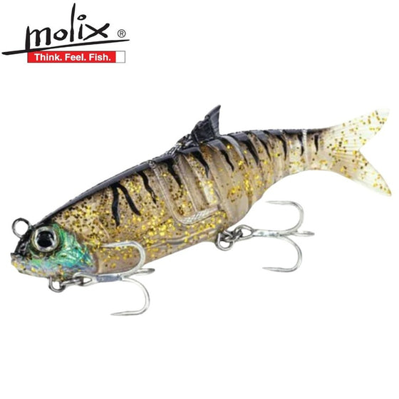 MOLIX SWIM SHAD 150 SOFT PLASTIC LURE [SIZE:150MM COLOUR:321 BLACK GOLD TIGER]