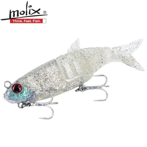 MOLIX SWIM SHAD 150 SOFT PLASTIC LURE [SIZE:150MM COLOUR:663 AUSSIE CLEAR FLASH]