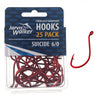 JARVIS WALKER HOOKS RED SUICIDE 25 PACK [SIZE:6/0]