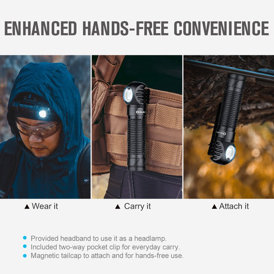 OLIGHT PERUN 2 - 2500 LUMENS RECHARGEABLE LED TORCH WITH HEAD MOUNTED