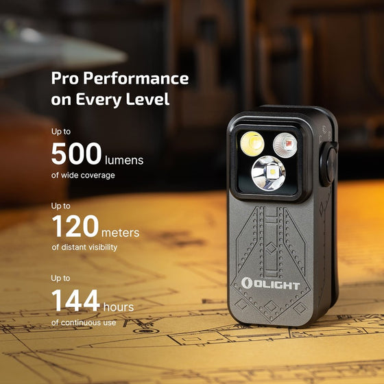 OLIGHT OCLIP PRO COMPACT LED CLIP LIGHT WITH FLOODLIGHT & SPOTLIGHT & RED LIGHT 