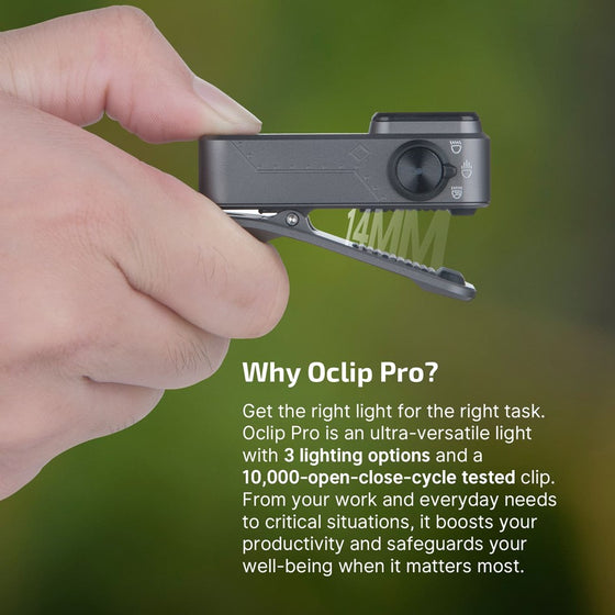 OLIGHT OCLIP PRO COMPACT LED CLIP LIGHT WITH FLOODLIGHT & SPOTLIGHT & RED LIGHT 