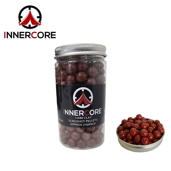 INNER CORE 12MM CLAY SLINGSHOT PELLETS 210 PACK - RED