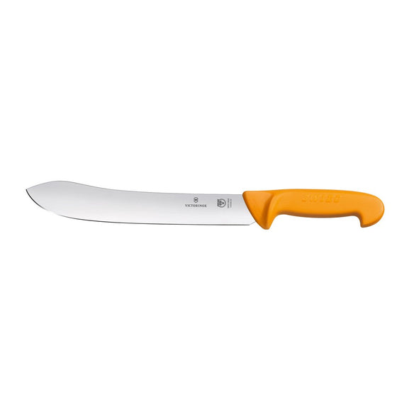 SWIBO BUTCHERS KNIFE, 31CM WIDE TIP STIFF BLADE - YELLOW 5.8436.31