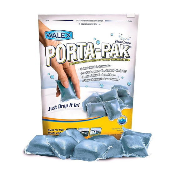 WALEX PORTA-PAK TOILET CHEMICAL SATCHETS  CLEAN LINEN SCENT PACK OF 15