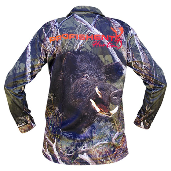 PROFISHENT SUBLIMATED LONG SLEEVE FISHING SHIRT UV30+ [SIZE:3X-LARGE COLOUR:WILD BOAR]