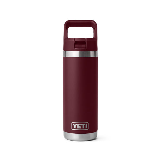 YETI RAMBLER 18OZ BOTTLE WITH STRAW CAP [COLOUR:WILD VINE RED]