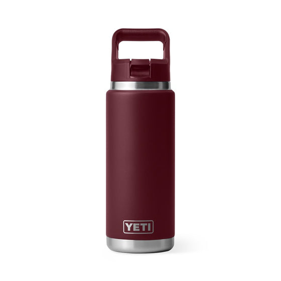 YETI RAMBLER 26OZ BOTTLE WITH STRAW CAP [COLOUR:WILD VINE RED]