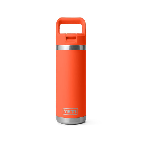 YETI RAMBLER 18OZ BOTTLE WITH STRAW CAP [COLOUR:PAPAYA]