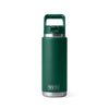 YETI RAMBLER 26OZ BOTTLE WITH STRAW CAP [COLOUR:BLACK FOREST GREEN]