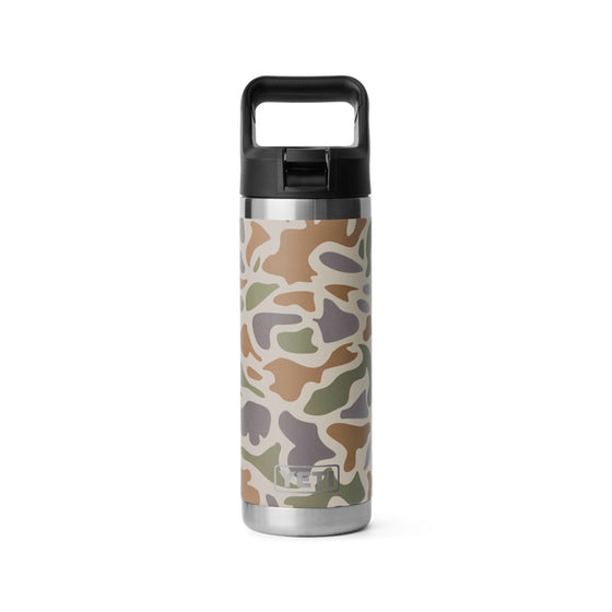 YETI RAMBLER 18OZ BOTTLE WITH STRAW CAP [COLOUR:TAN CAMO]