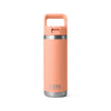 YETI RAMBLER 18OZ BOTTLE WITH STRAW CAP [COLOUR:LOWCOUNTRY PEACH]