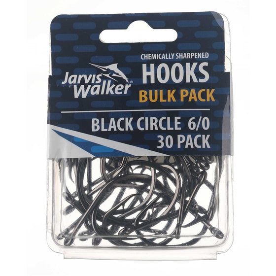 JARVIS WALKER HOOKS BLACK CIRCLE [SIZE:6/0 PACK 30]