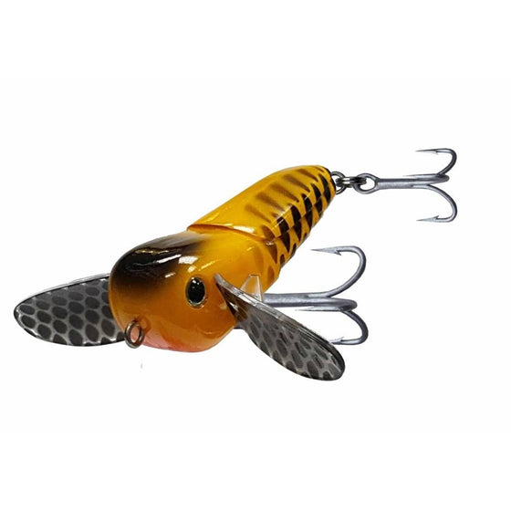 WARLOCK BASS HOPPER 66MM SURFACE POPPER LURE [COLOUR:04 ORANGE/BLACK SCALE]