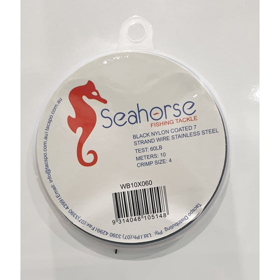 SEAHORSE BLACK NYLON COATED WIRE [SIZE:60LB X 10M]