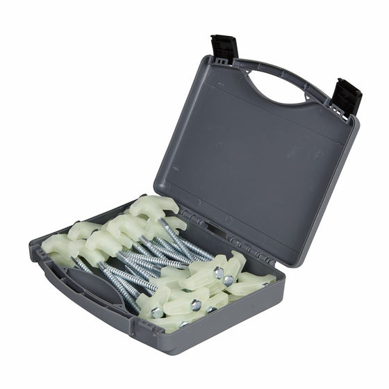 OZTRAIL TENT PEG SCREW-IN SET 25 PIECE GLOW IN THE DARK