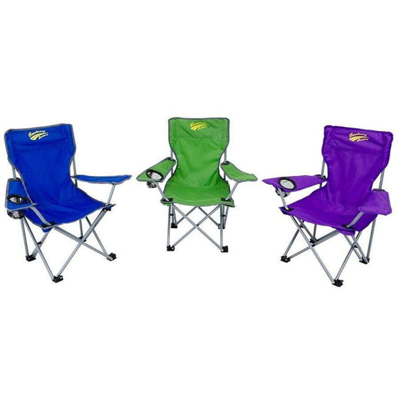 OUTDOOR CONNECTION JUNIOR CAMPER QUAD FOLD CHAIR ASSORTED COLOUR [COLOUR:GREEN]