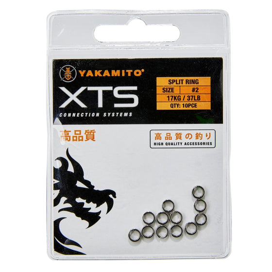 YAKAMITO SPLIT RING S/S PACK 10 [SIZE:2 14KG 31LB]