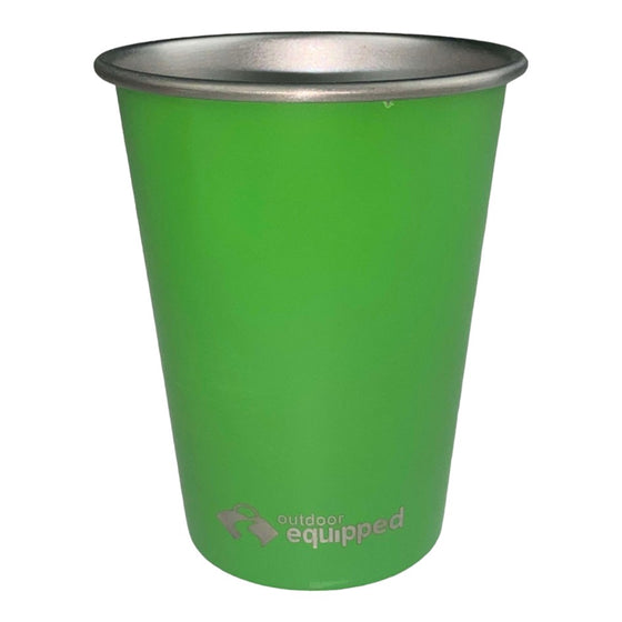 OUTDOOR EQUIPPED STAINLESS STEEL DRINKING CUP 350ML [COLOUR:GREEN]