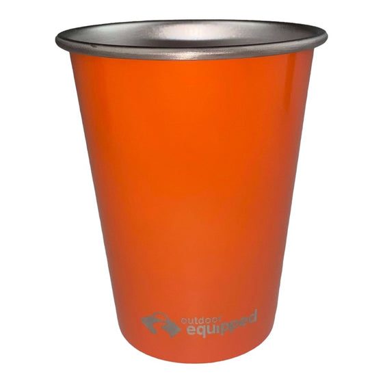 OUTDOOR EQUIPPED STAINLESS STEEL DRINKING CUP 350ML [COLOUR:ORANGE]