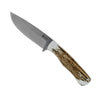 SPIKA BUSHMASTER OL'BOY FIXED BLADE KNIFE WITH NATURAL DEER ANTLER HANDLE