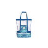 GOOD VIBES 2 IN 1 MESH BEACH COOLER BAG [COLOUR:PEACOCK PARADISE]