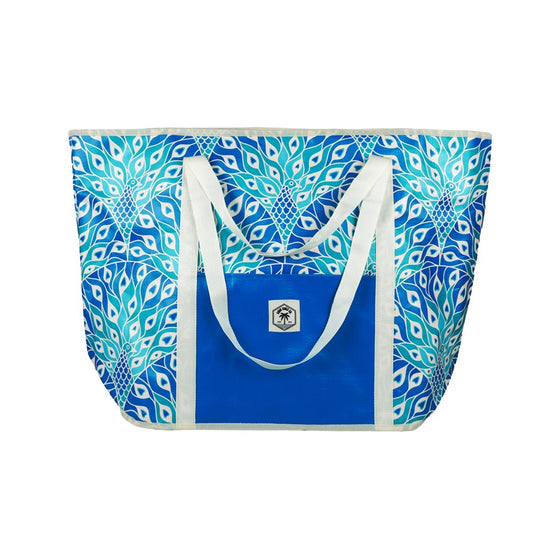 GOOD VIBES JUMBO BEACH BAG [COLOUR:PEACOCK PARADISE]