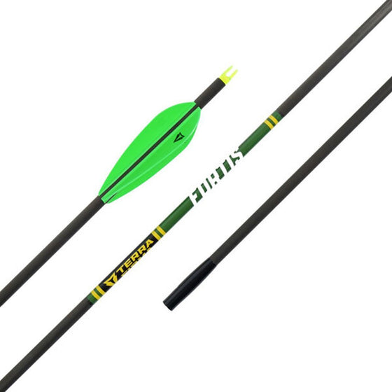 TERRA FIRMA FORTIS FLETCHED ARROWS - DOZEN 350 SPINE