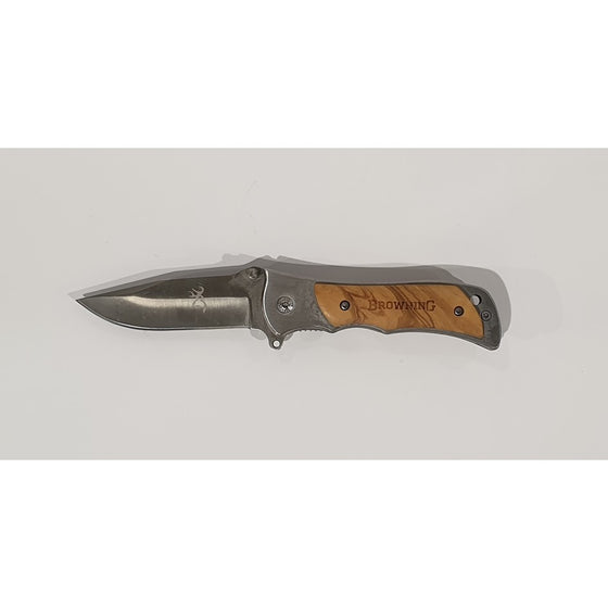 BROWNING SILVER/TIMBER SMALL FOLDING KNIFE