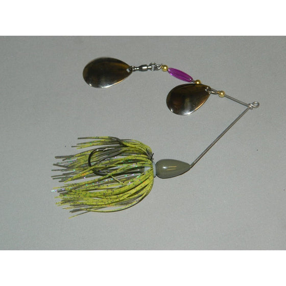 OBSESSION SPINNERBAITS DOUBLE BLADE WITH STINGER HOOK BRASS COLORADO BLADES
