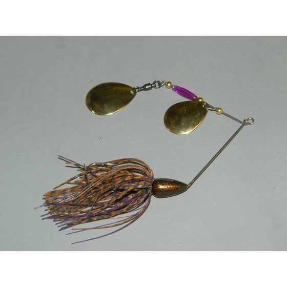 OBSESSION SPINNERBAITS DOUBLE BLADE WITH STINGER HOOK BRASS COLORADO BLADES