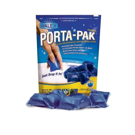 WALEX PORTA-PAK TOILET CHEMICAL SATCHETS BLUE FRESH SCENT PACK OF 15