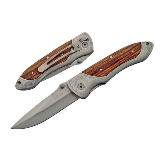 RITE EDGE LASER ENGRAVED FOLDING KNIFE WITH CLIP