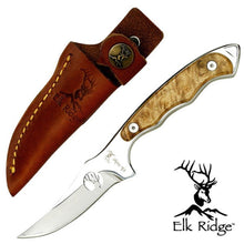  ELK RIDGE SKINNER KNIFE WITH LEATHER SHEATH
