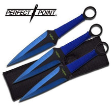  PERFECT POINT BLUE DAGGER THROWING KNIFE SET