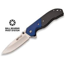  MTECH BALL BEARING BLUE TINITE COATED 114MM FOLDING KNIFE WITH CLIP