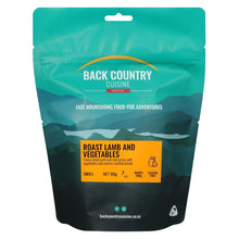  BACK COUNTRY CUISINE FREEZE DRIED MEAL SMALL 90G ROAST LAMB AND VEGETABLES