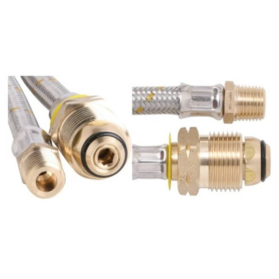 OUTDOOR CONNECTION STAINLESS STEEL PIGTAIL CLASS C 1/4NTP X POL X 600MM